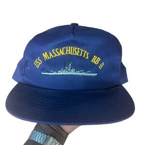 Vintage USS Massachusetts navy hat